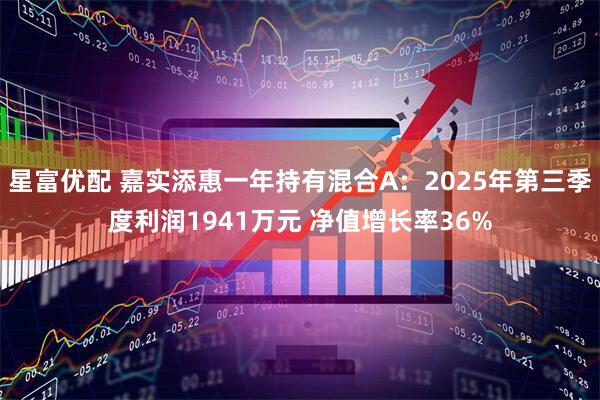 星富优配 嘉实添惠一年持有混合A：2025年第三季度利润1941万元 净值增长率36%