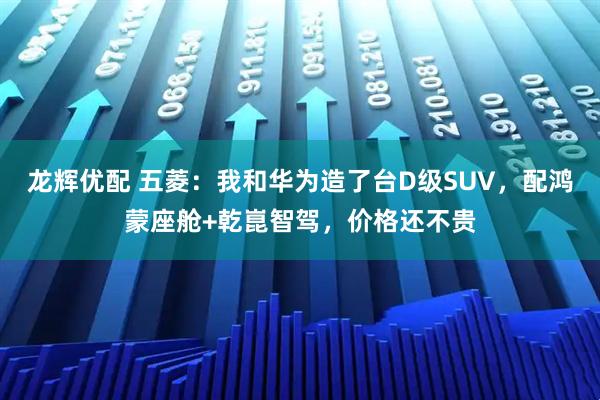 龙辉优配 五菱：我和华为造了台D级SUV，配鸿蒙座舱+乾崑智驾，价格还不贵