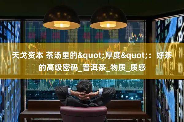 天戈资本 茶汤里的"厚度"：好茶的高级密码_普洱茶_物质_质感